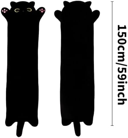SNOWOLF 59inch Black Cat Plush Toy