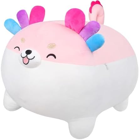 CuteAxolotl Shiba Inu Plush Pillow Kawaii Stuffed Animal Gift for Kids Adults