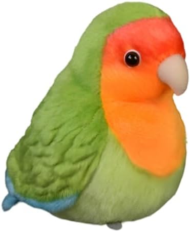 POPOTATO Realistic Green Peach Parrot Plush