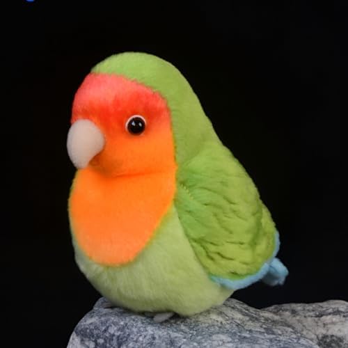 POPOTATO Realistic Green Peach Parrot Plush