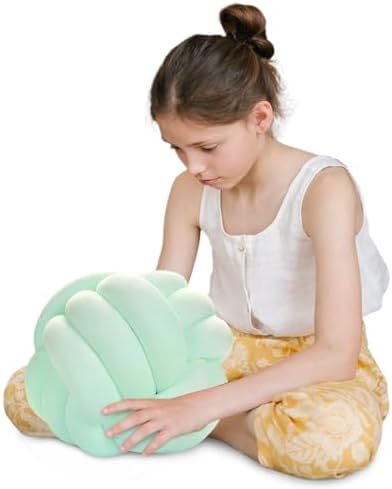 Mint-Knotted Plush Pillow for Kids