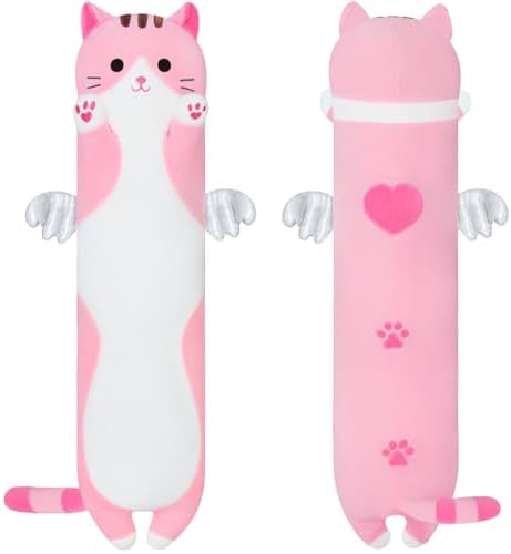 A Squishy Pink Cat Plush Pillow