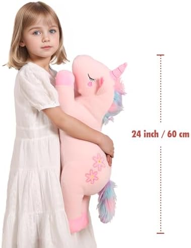 Cute 24 Inch Unicorn Plush Pillow for Kids