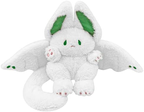 Peach Cat Cute Bat Bunny Stuffed Animal Pillow for Kids White