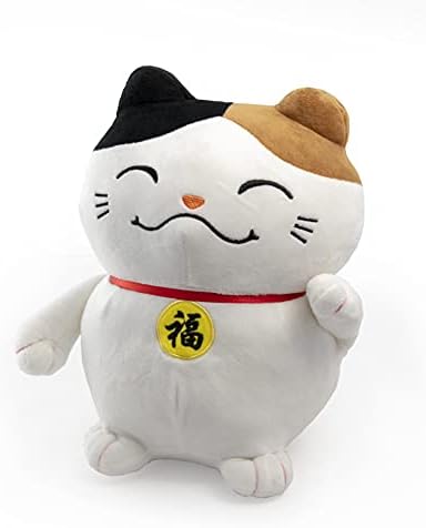 PrivateKeyed Kawaii Lucky Cat Plush with Waving Arm Ultra-Soft and Hypoallergenic