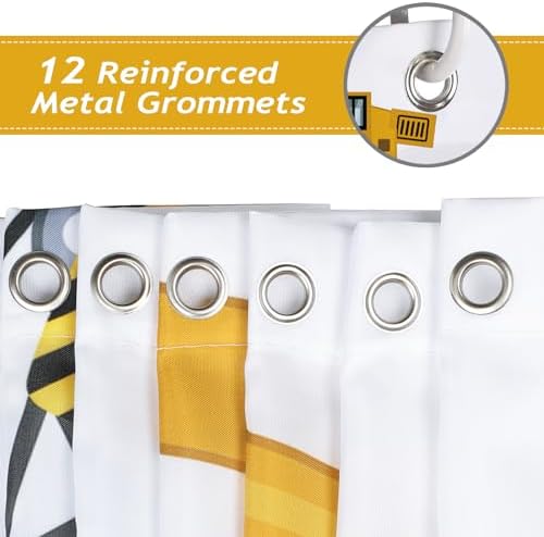 Fun Construction Kids Shower Curtain Durable Waterproof Easy to Use