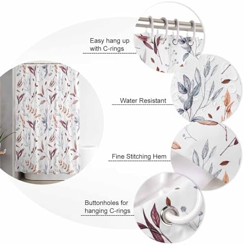 Picpeak Autumn Leaf shower curtain waterproof stylish 60x72