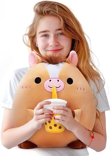 Big Adorable Horse Plush Pillow for Cuddling by Tumyay