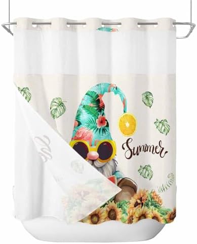 TocaHome Summer Gnome Sunflower Bath Shower curtain set