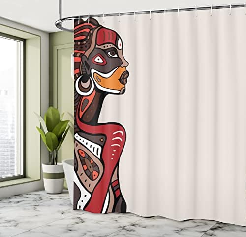 Ambesonne African Pattern Shower Curtain Set with Hooks