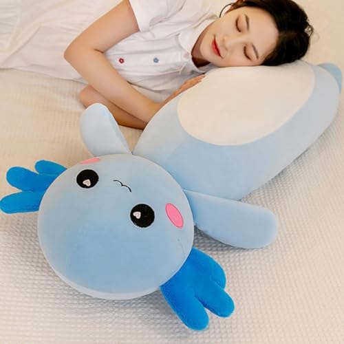 Long Axolotl Plush Pillow - Blue