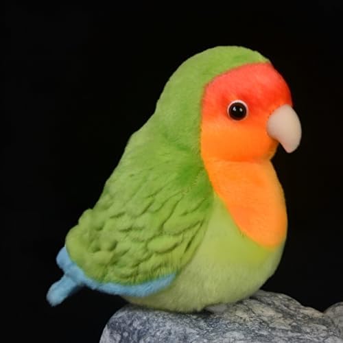 POPOTATO Realistic Green Peach Parrot Plush