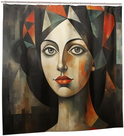 DAOWANGZUO Abstract Girl Shower Curtain Set
