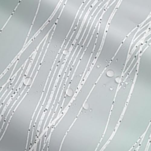 Erosebridal Teal Greyish White Shower Curtain with Turquoise Ombre Design