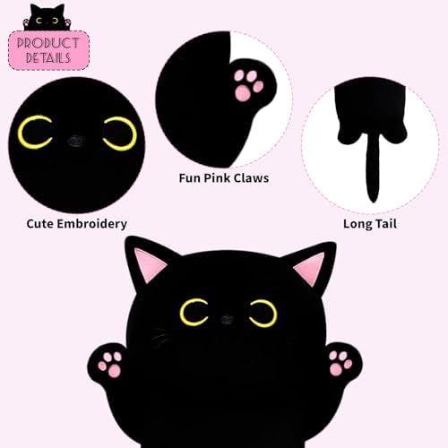 Cute Black Cat Plush Pillow for Parties and Homes