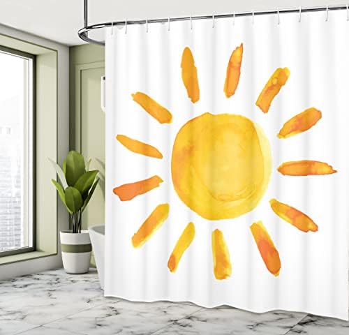 Stylish Durable Watercolor Shower Curtain Set Ambesonne