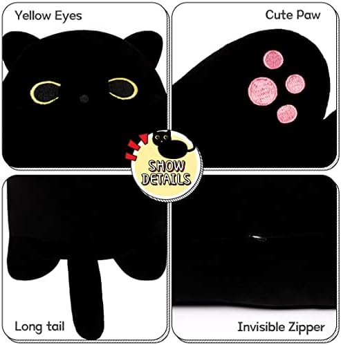 SNOWOLF 59inch Black Cat Plush Toy