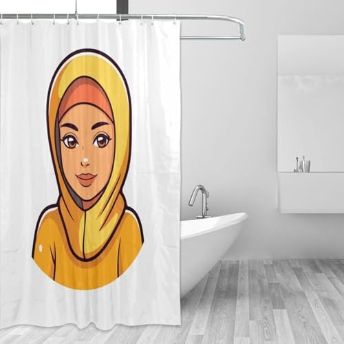 Cartoon Girl Shower Curtain Set