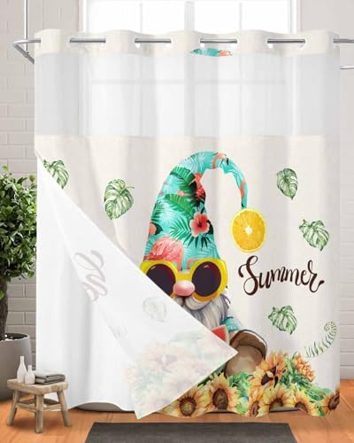 TocaHome Summer Gnome Sunflower Bath Shower curtain set