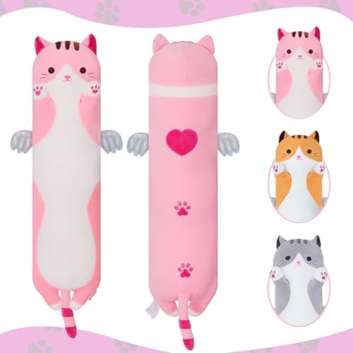 A Squishy Pink Cat Plush Pillow