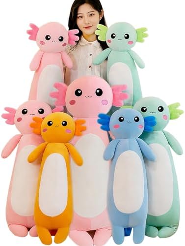 Long Axolotl Plush Pillow - Blue