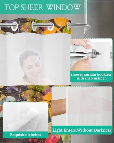 Autumn Inspired No-Thumb Bathroom Curtain Set