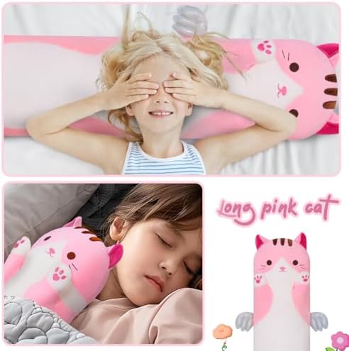 A Squishy Pink Cat Plush Pillow