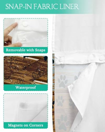 No-Hook Bathroom Shower Curtain