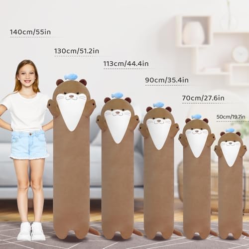 Long Otter Plush Body Pillow - Soft Cuddle Toy for Kids Girls