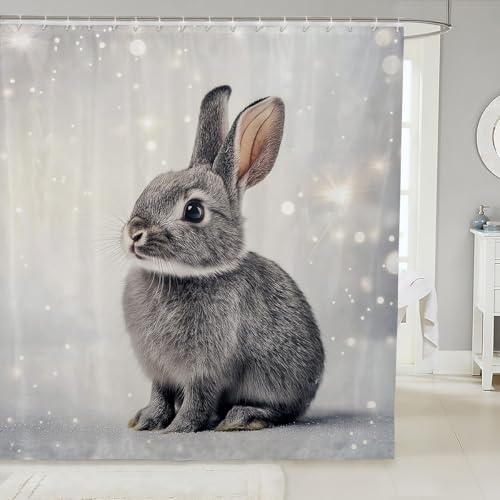 jejeloiu 72x78 inch shower curtain with bunny design for children