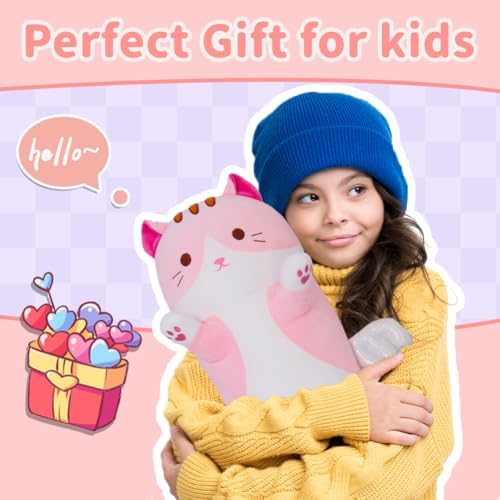 A Squishy Pink Cat Plush Pillow