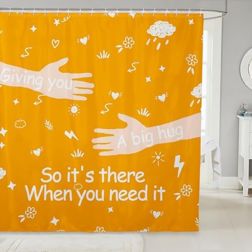 Feelyou 72x72 Inch Hug Shower Curtain for Girls Boys Waterproof Fun