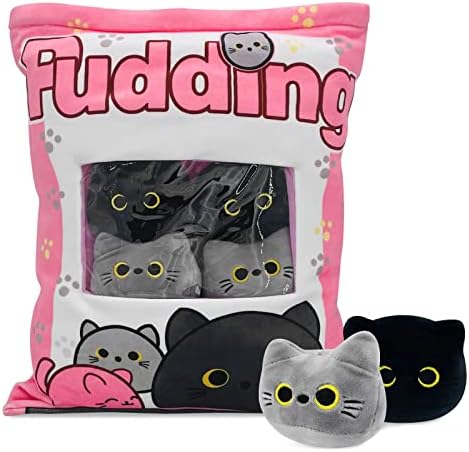 REFAHB Cute Black Cat Plush Pillow Throw Pillow for Kids
