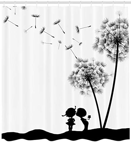 Durable and Unique Spring theme Ambesonne black and white shower curtain set