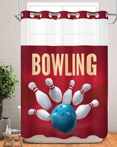 TocaHome Sports Theme Shower Curtain with Snap Liner 48x72 Inches