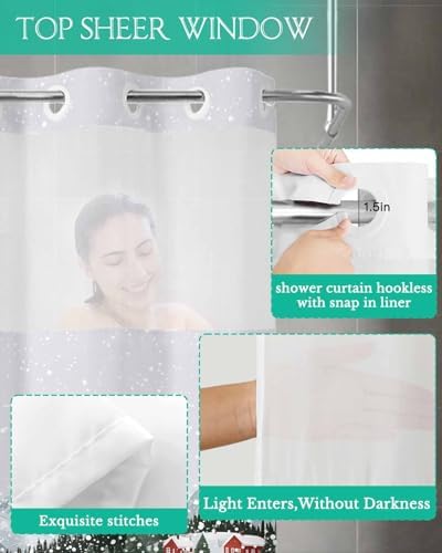 Stunning No Hook Shower Curtain Set