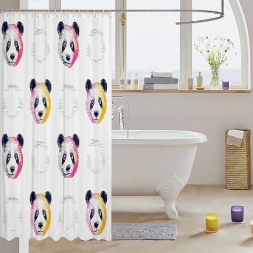 jiejeloiuAdorable Panda Wall-Mounted Bath Curtain for Kids