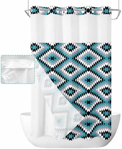 Unique Bohemian Shower Curtain with Water-Resistant Design Bonus Top Window View