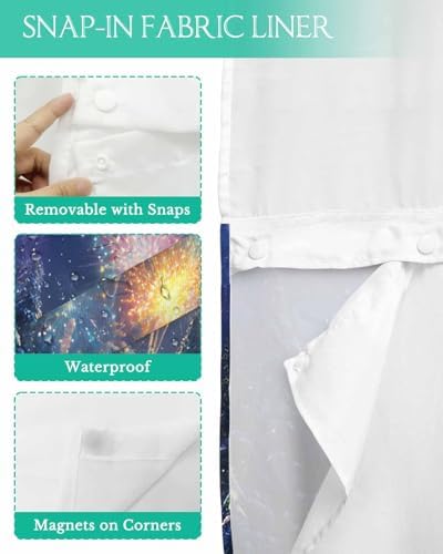 Stylish No-Hook Shower Curtain Set
