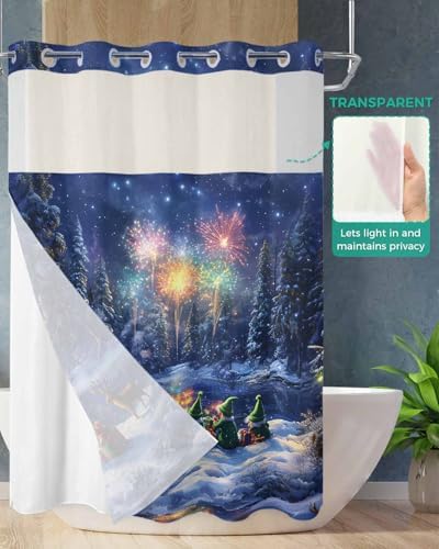 Stylish No-Hook Shower Curtain Set