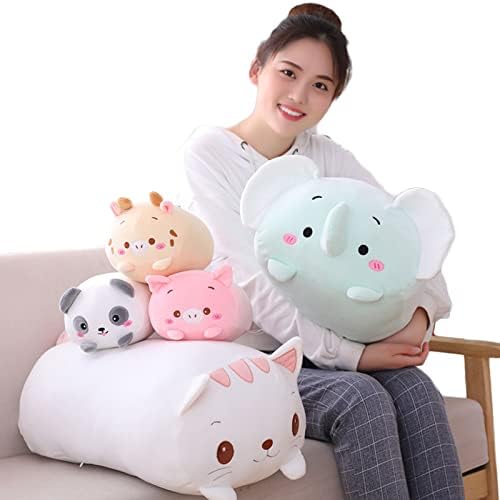 Soft White Cat Plush Pillow 335 Inch Cylindrical Stuffed Animal Toy