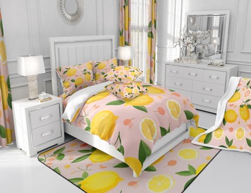 Feelyou Lemon Shower Curtain Kids Cartesian Design 72x72