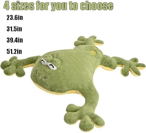 Large Green Giant Plush Frog Hugging Pillow Toy
