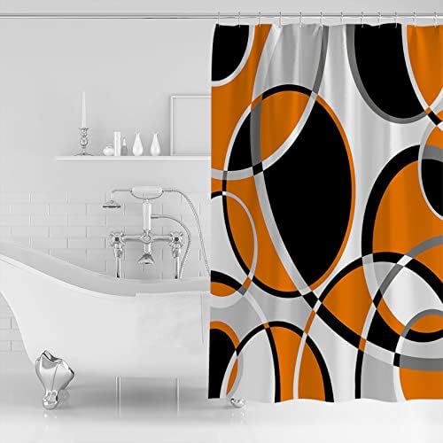 Waterproof Shower Curtain with Abstract Geometric Stripes 72x84 inch
