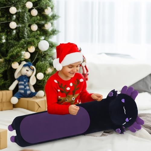 Cute Long Axolotl Plush Pillow for Kids Adults