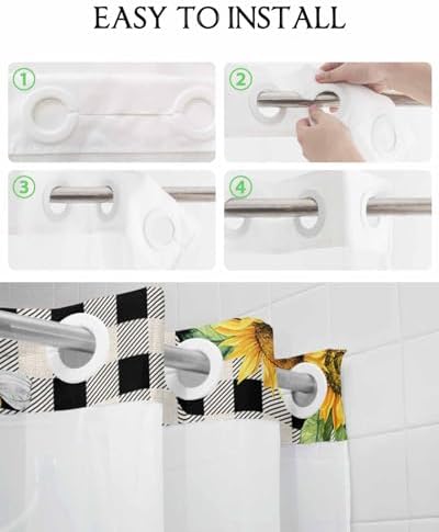 Stunning Bathroom shower curtains Red Truck Pull Sunflowers Waterproof Unique Design