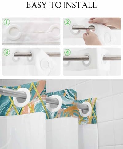 Stylish No-Hook Shower Curtain with Water-resistant Design