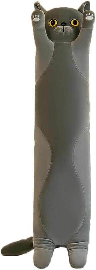 Long Cat Plush Pillow 275-inch for Relaxation and Reading