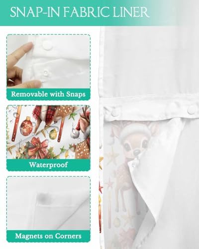 Luxury Touch Waterproof Shower Curtain with Window