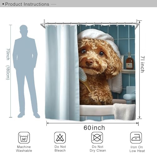 Miyotaas Hilarious Dog Shower Curtain - 60x71 inches